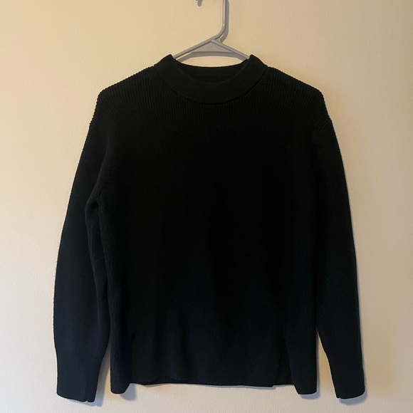 Lululemon Merino Wool-Blend Ribbed Crewneck Sweater black - Picture 2 of 5